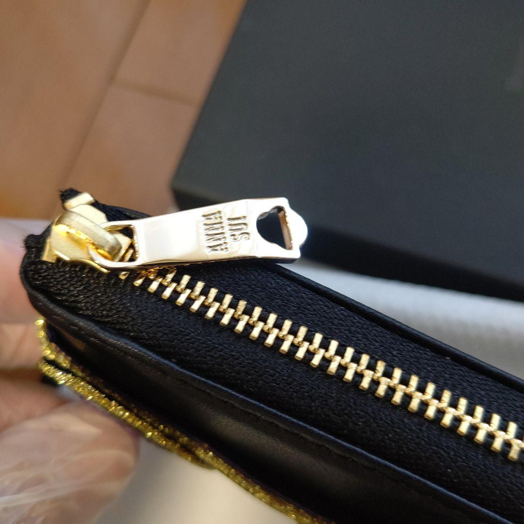 【新品】ANNA SUI うさぎ 財布 牛革・やぎ革 黒 箱付き