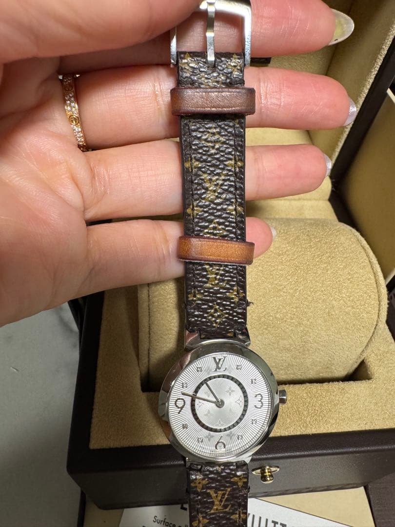 ルイヴィトン タンブール スリム Q12MG ダイヤ クォーツ レディース腕時計