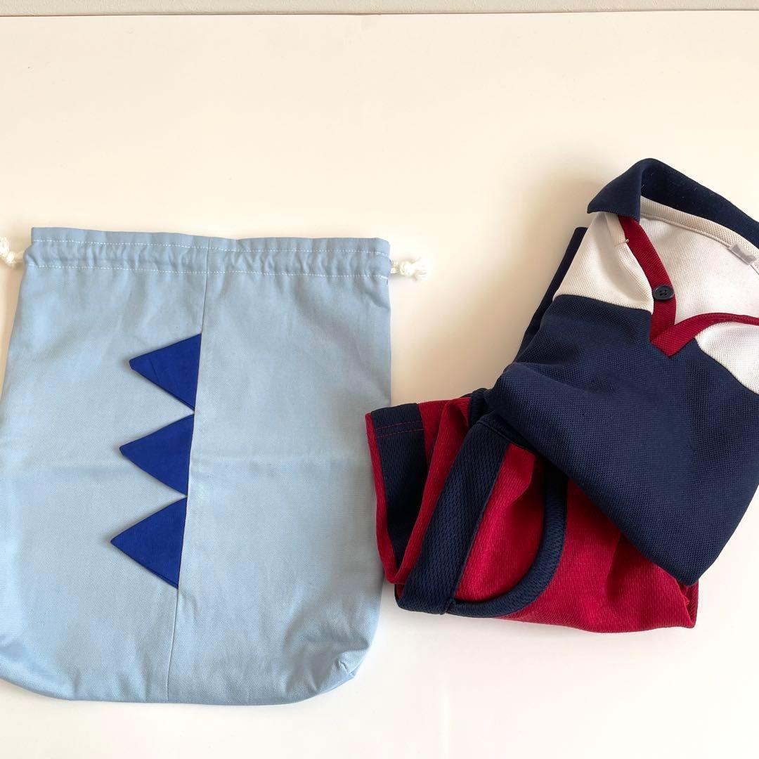 恐竜達の入園入学6点セット　サイズオーダー可　ブルーの恐竜