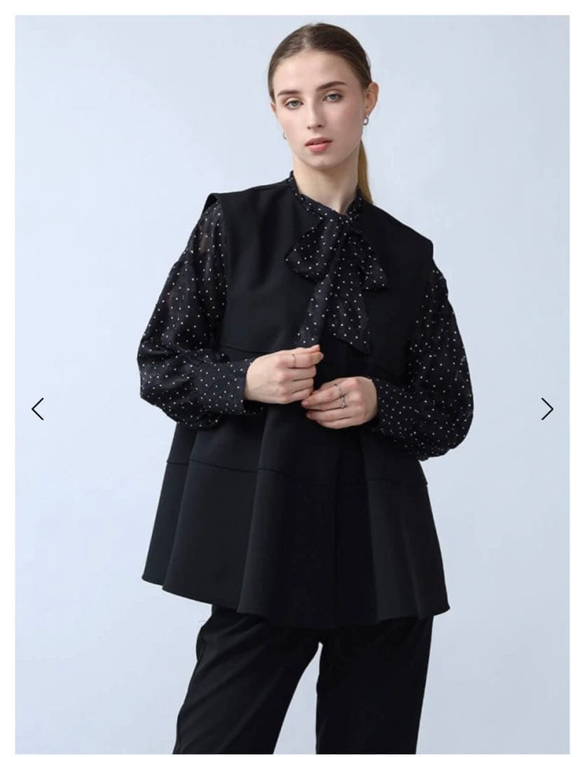 Aga ペプラムジレジャケット 9号　ブラック