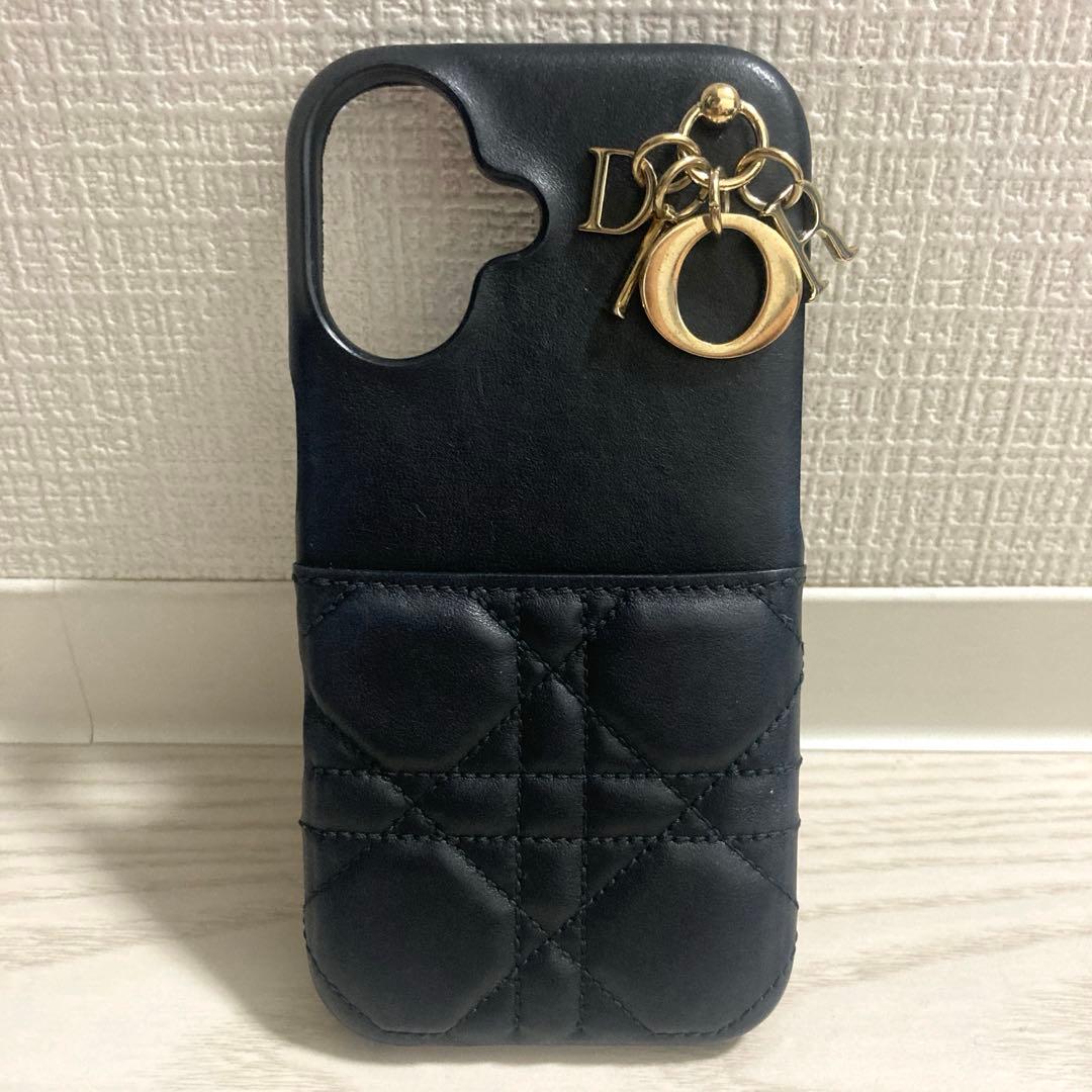 最新機種！極美品✨Dior　LADY DIOR　iPhone16ケース　羊革　黒
