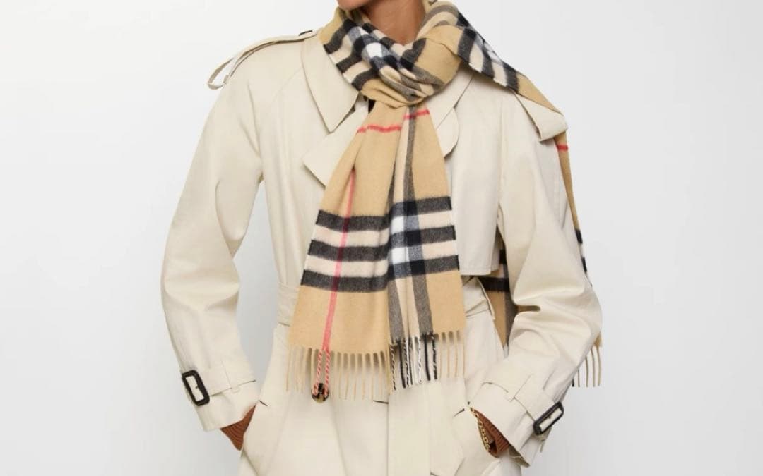バーバリー☆チェック　カシミヤスカーフ☆アーカイブベージュ
