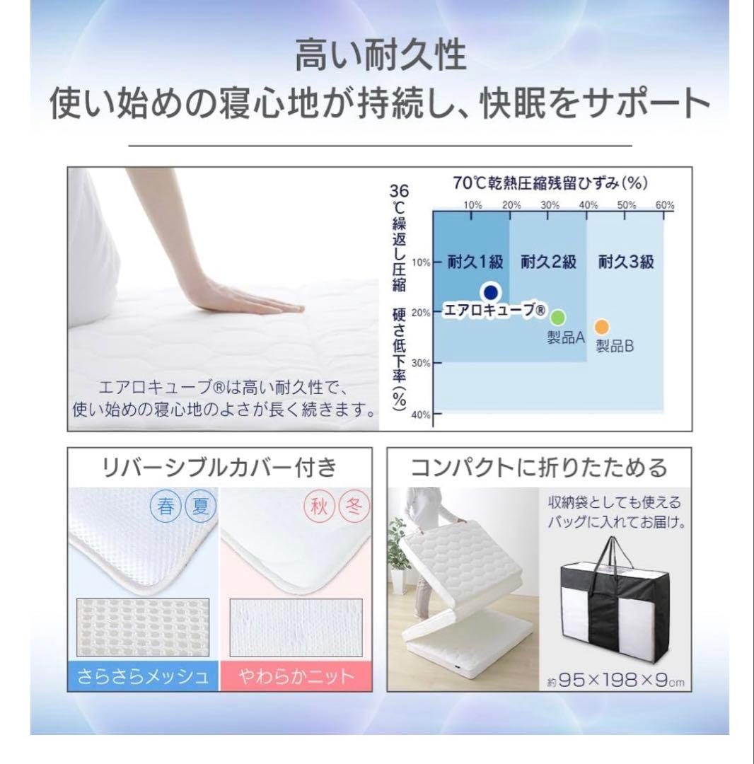 IRIS エアリーマットレス シングルサイズ 高反発　HG90-S