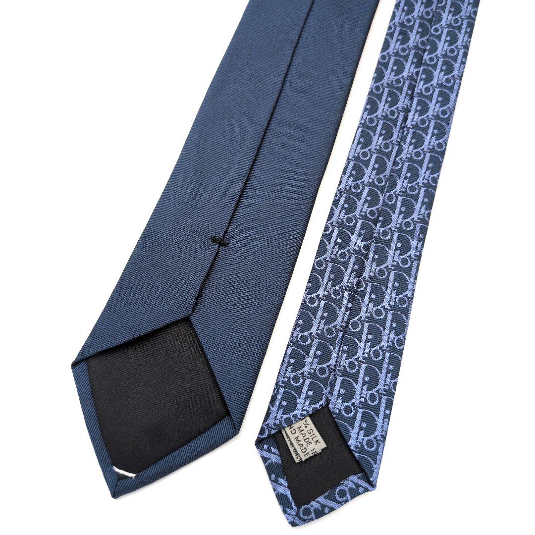 【美品】ディオールオム ナロータイ ネイビー オブリーク ストライプ イタリア製