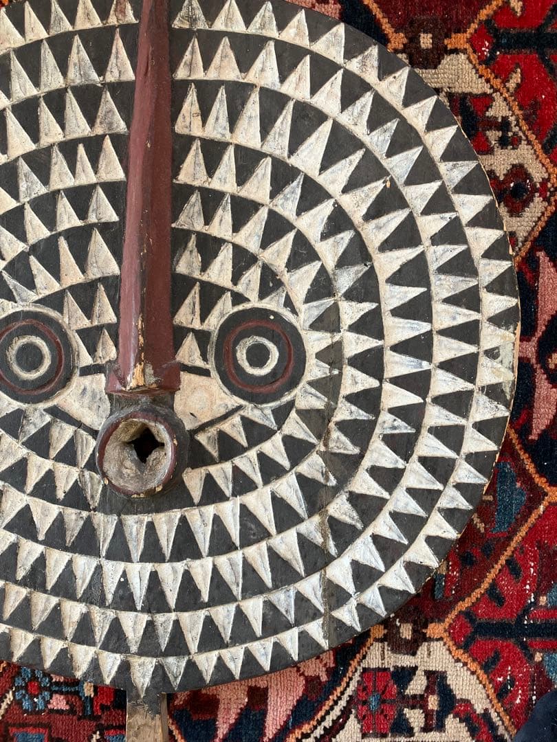 アフリカ ブワ族 お面 木彫り 民族工芸 マスク 壁掛け