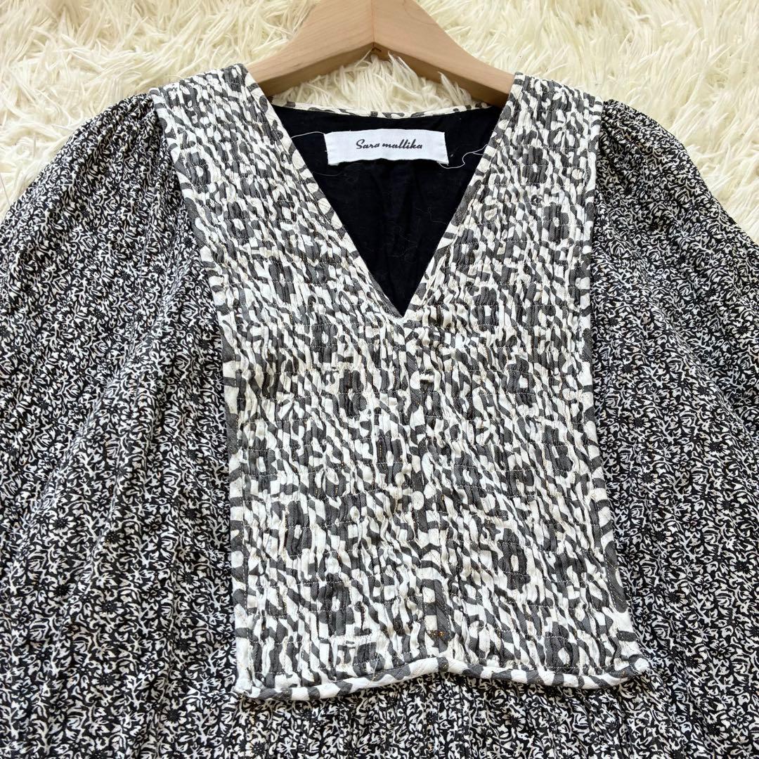 サラマリカ コットンルレックスダブルフラワープリントドレス