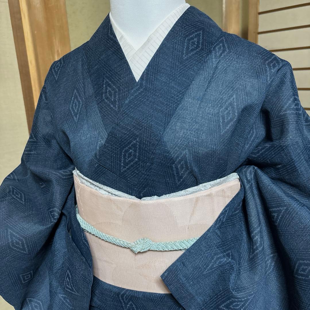 a*J様 未使用近い　美品　正絹　紗紬　小紋　フルセット