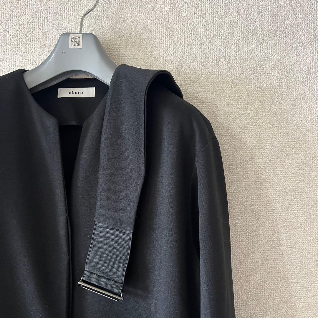 ebure エブール ブライトダブルクロス オープンカラーワンピース