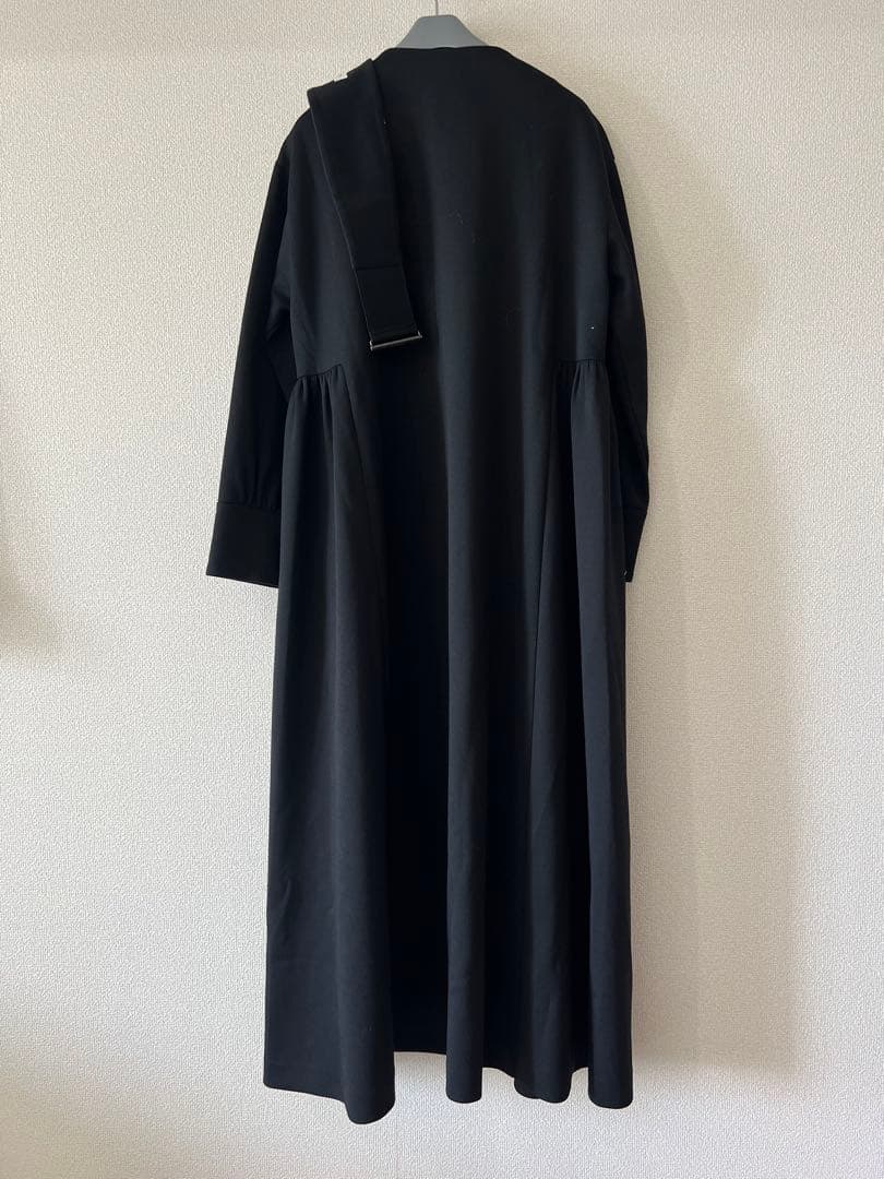 ebure エブール ブライトダブルクロス オープンカラーワンピース