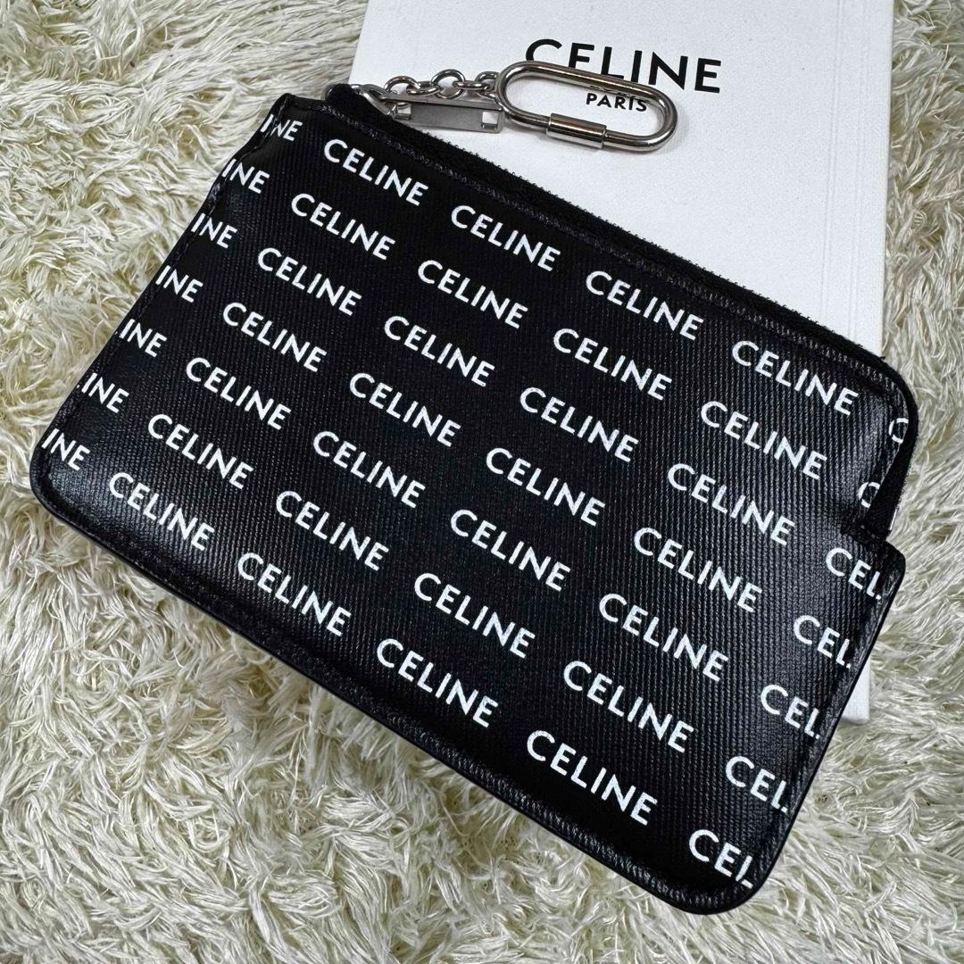 極美品✨セリーヌ　ケース　キーケース　チェーン　ロゴマニア　ブラック
