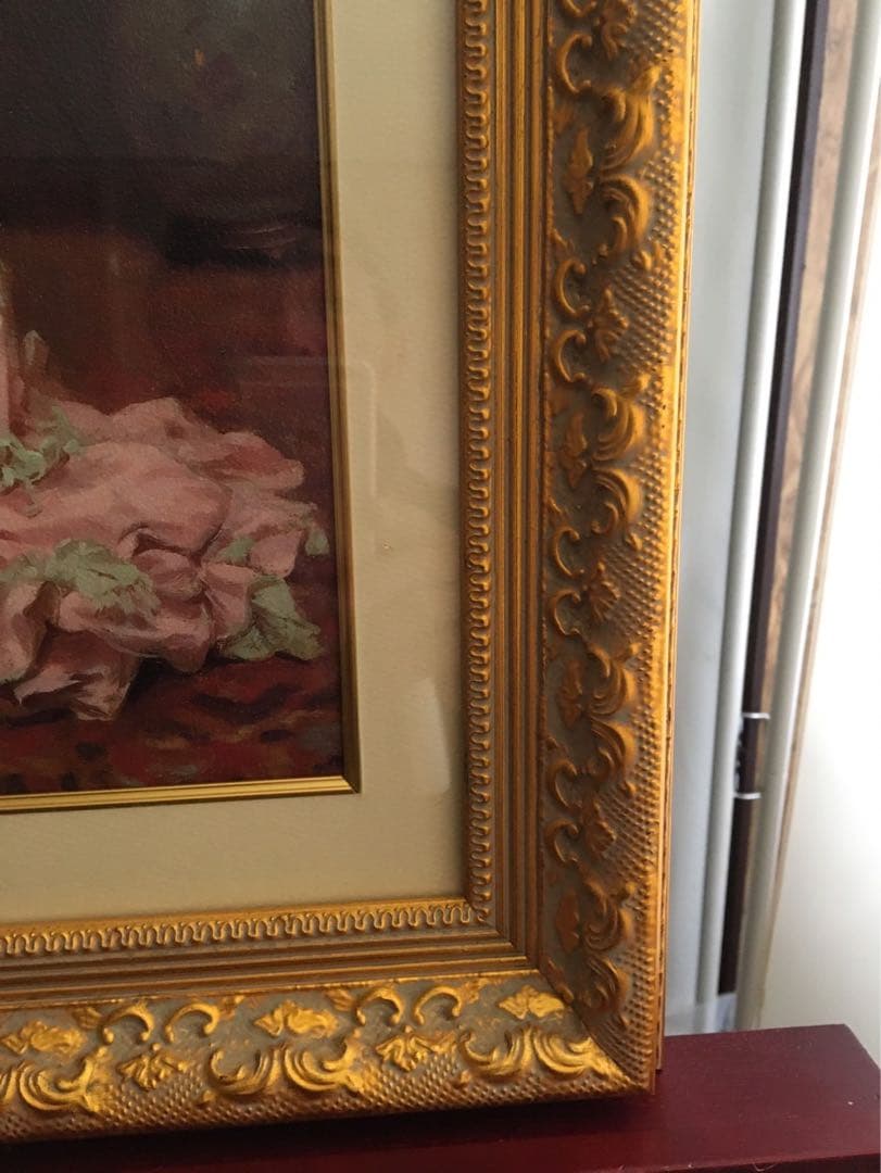 ジュール・ジェームス・ルージェロン 印刷画　絵画額縁 高級 アンティーク