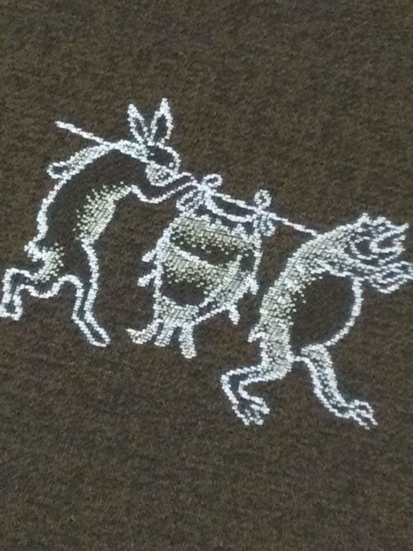 素敵な装い！西陣名古屋帯 綿芯仕立付 「鳥獣人物戯画」茶　簡易包装