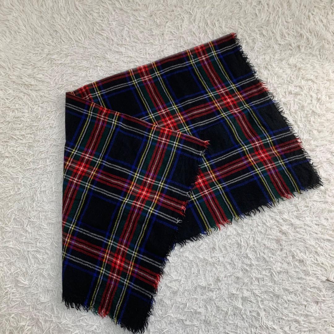 15211トリココムデギャルソン 大判 マフラー ブランケット タータンチェック