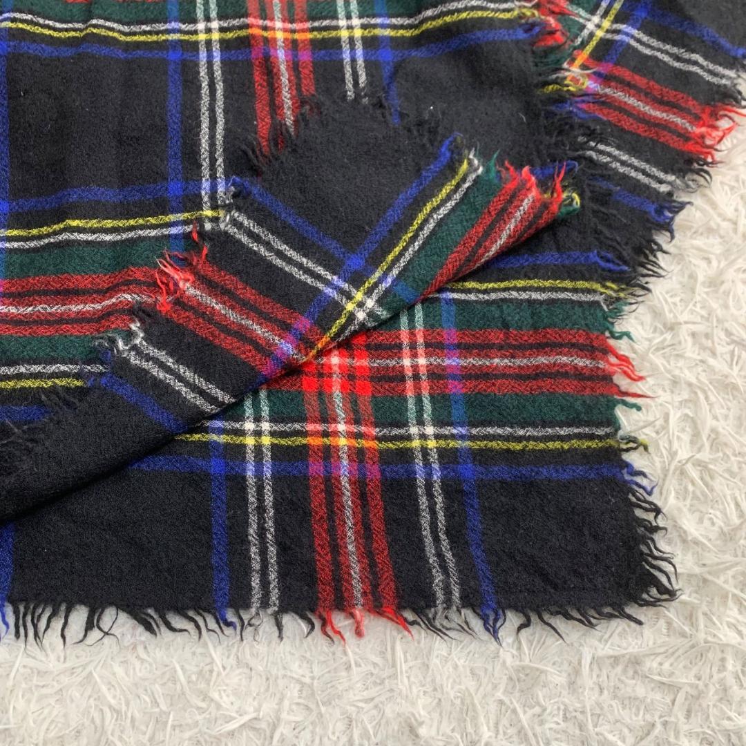15211トリココムデギャルソン 大判 マフラー ブランケット タータンチェック