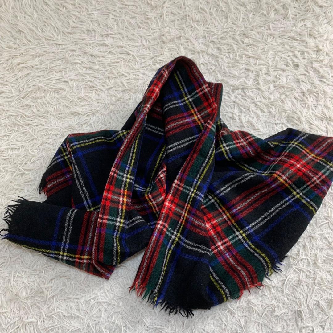 15211トリココムデギャルソン 大判 マフラー ブランケット タータンチェック