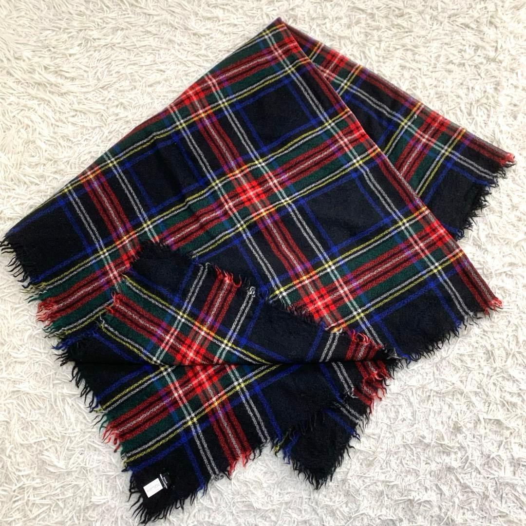 15211トリココムデギャルソン 大判 マフラー ブランケット タータンチェック