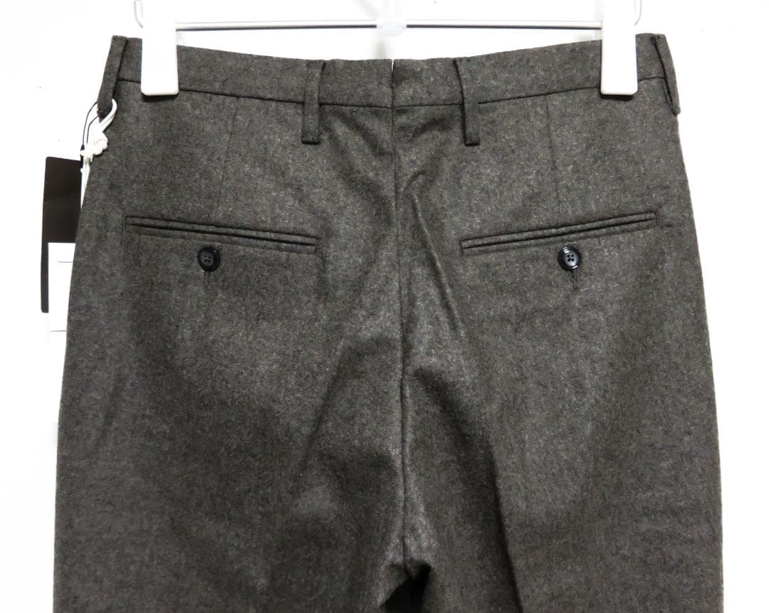 VIGANO フランネル ウール 2プリーツ スラックス 44 ライトブラウン