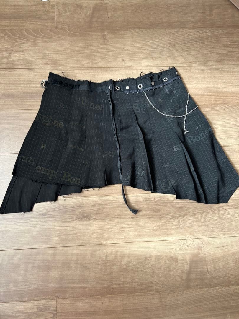 h.NAOTO ゴスロリ 黒アシンメトリー巻きスカートフリーサイズ