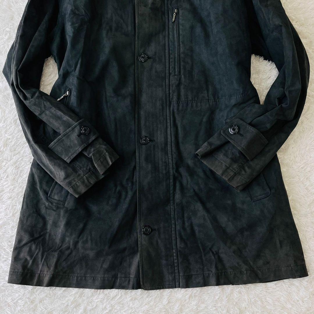 バーバリーロンドン ステンカラーコート ダウンライナー メガチェック 黒 L