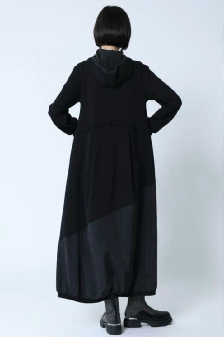 【新品】LASUD バルーンシルエット異素材ワンピース