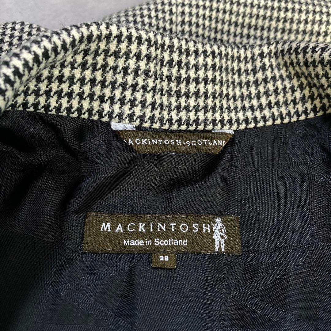 極美品 マッキントッシュ チェスターコート ダブル 千鳥格子 ウール M 英国製
