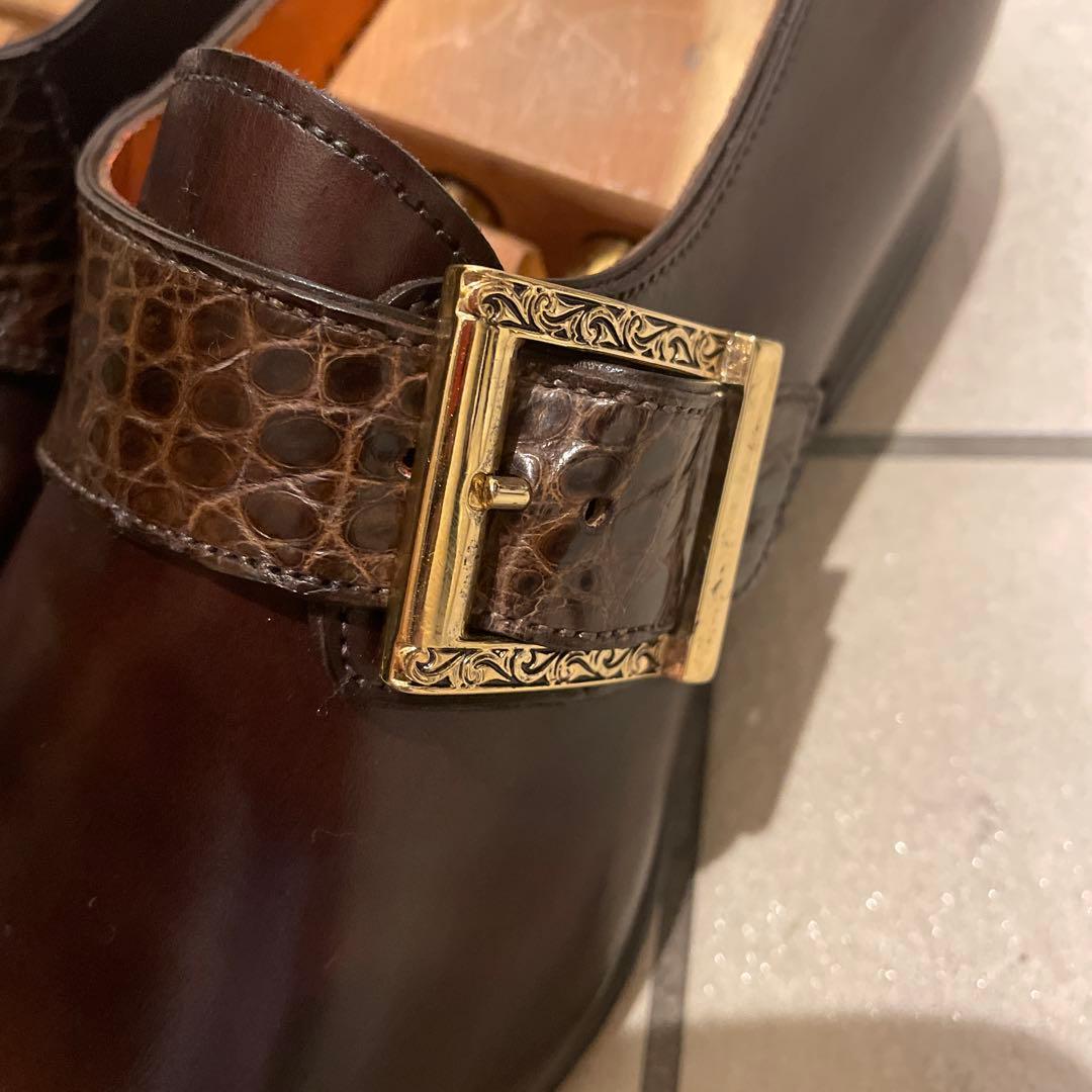 Ando　Santoni サントーニ カーフ×クロコダイル ダークブラウン