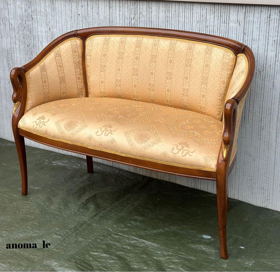 【ソファ】2人掛けソファ　ラウンジチェア　ファブリック　ヨーロピアンクラシカル◎