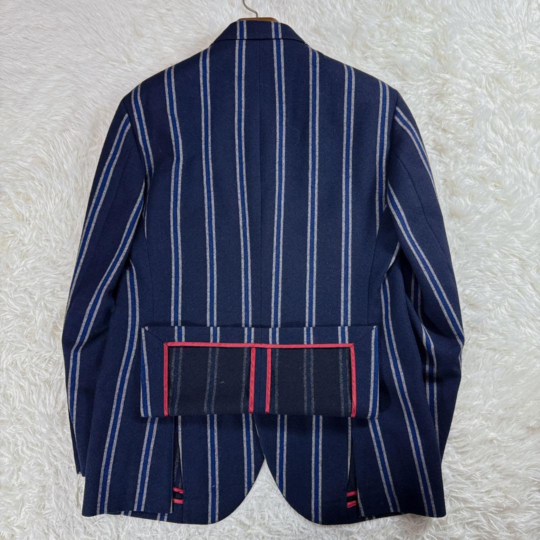 【イタリア製】ハケットロンドン 銀ボタン ストライプ テーラードジャケット 40