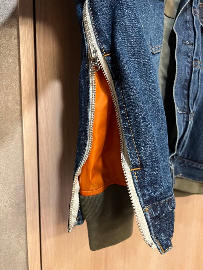 Sacai Denim × Nylon Twill Jacketブルー サイズ1