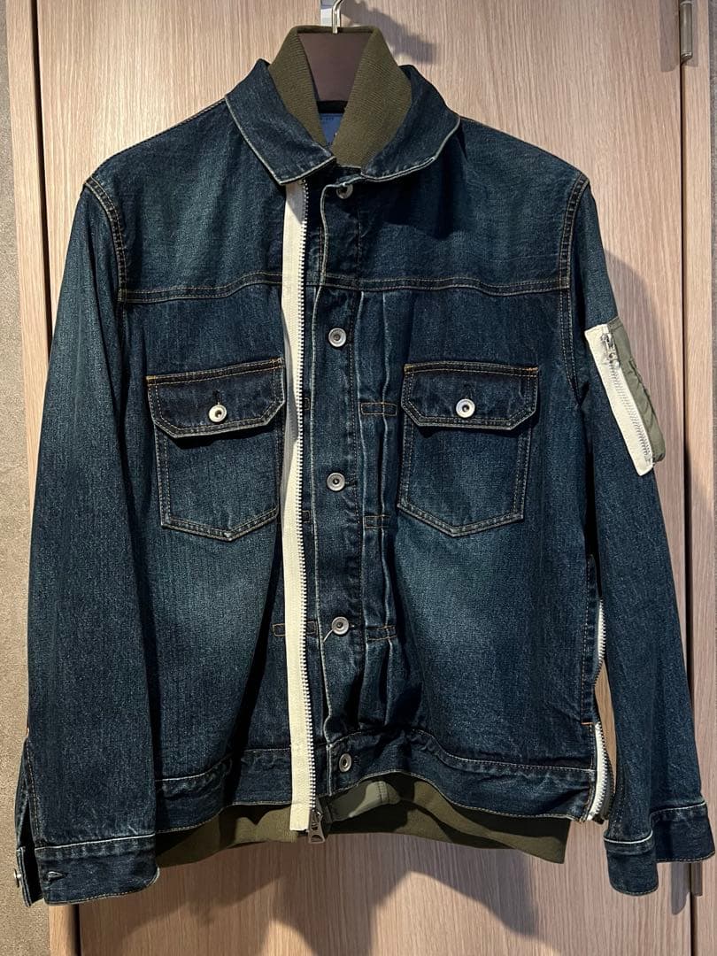 Sacai Denim × Nylon Twill Jacketブルー サイズ1
