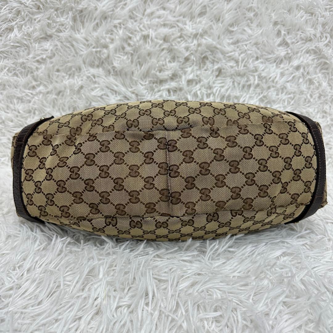 希少【GUCCI】アビー GGキャンバス レザー トートバッグ 大容量 廃盤品