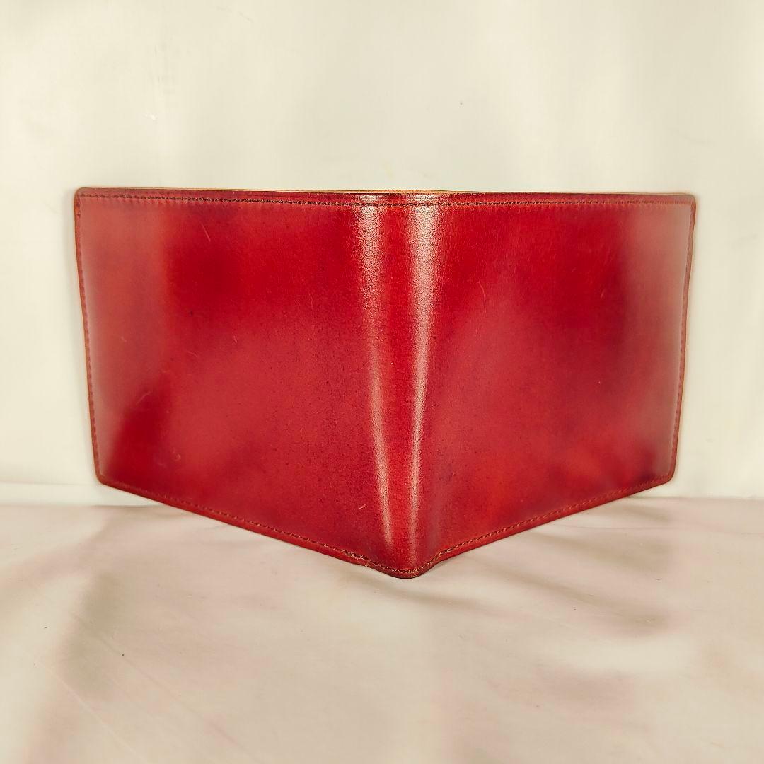 【コードバン】プレリーギンザ　日本製正規品　高級馬革財布　極艶バーガンディレザー