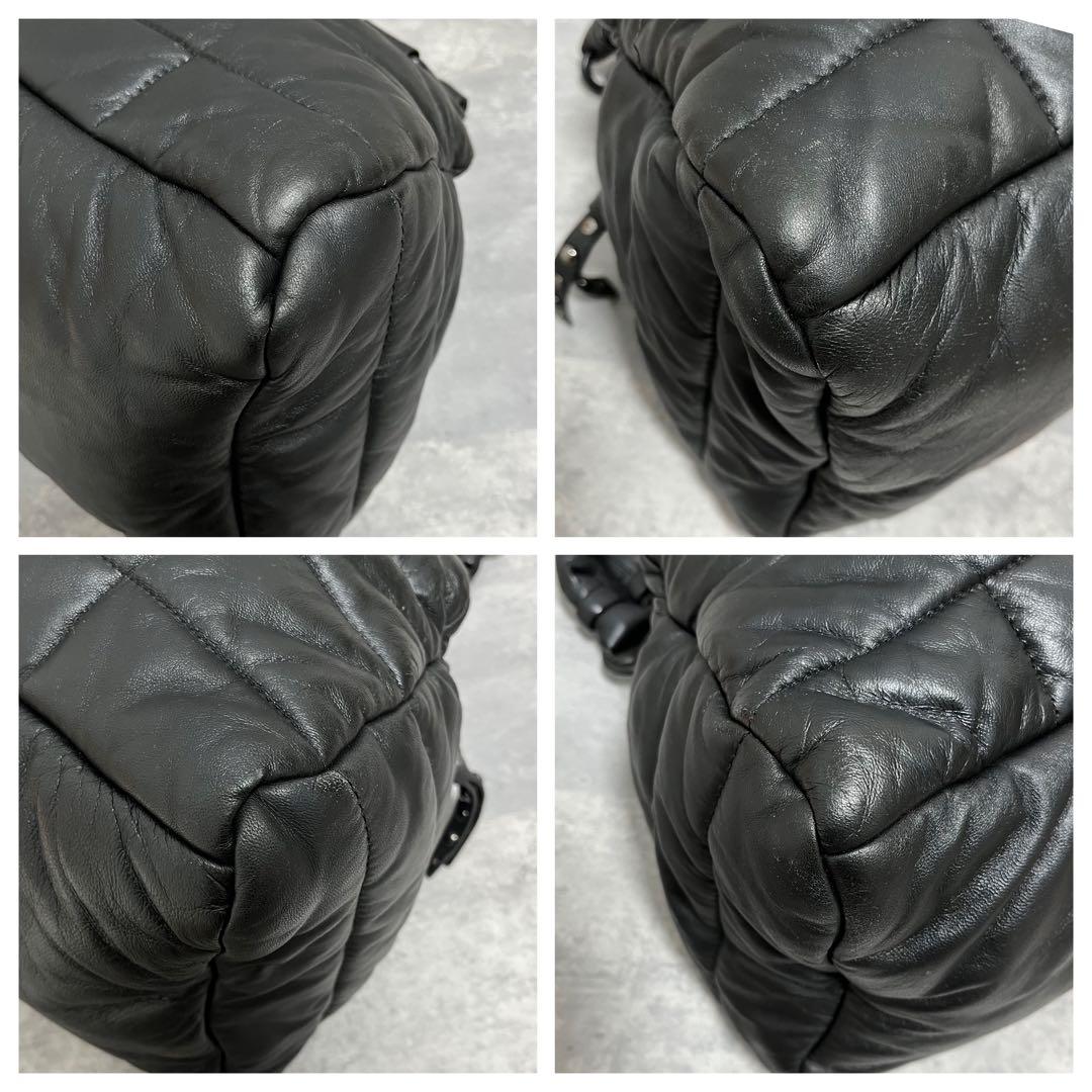 極美品✨ DIESEL レザー キルティング ミニボストンバッグ