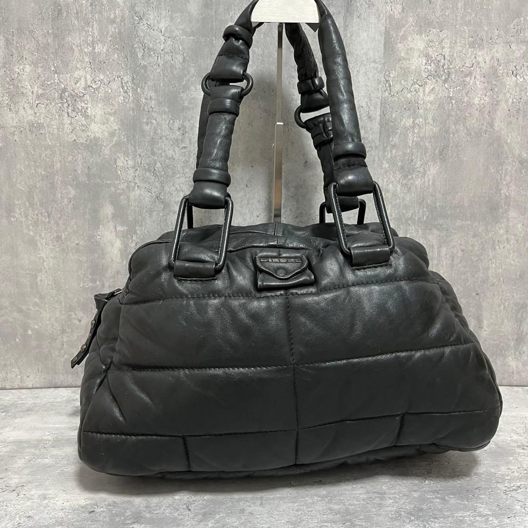 極美品✨ DIESEL レザー キルティング ミニボストンバッグ