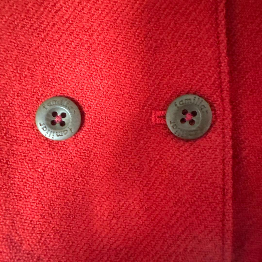 新品 タグ付き familiar コート 赤チェック 女の子 100cm