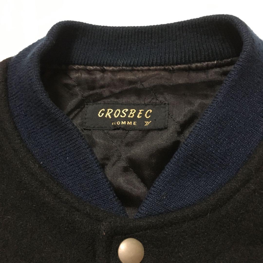 【個性派古着】激レア！ヴィンテージ スタジャン　豪華刺繍入り　リブ牛革　黒