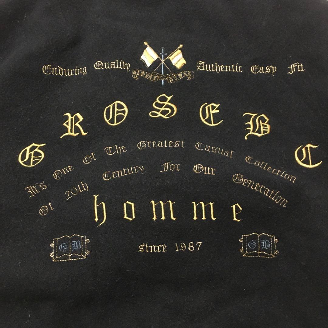 【個性派古着】激レア！ヴィンテージ スタジャン　豪華刺繍入り　リブ牛革　黒