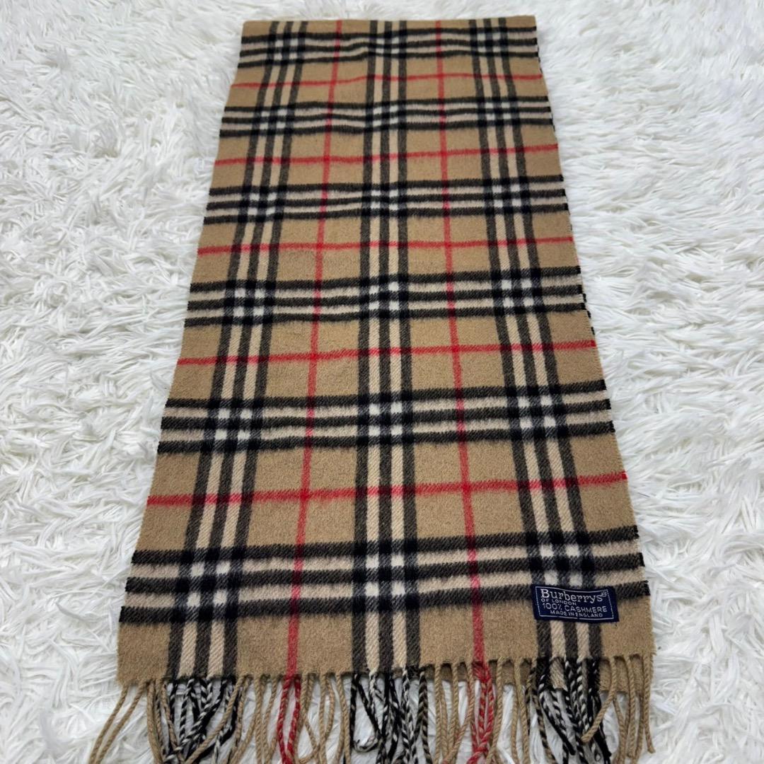 極美品✨バーバリーロンドン マフラー ノバチェック カシミヤ100% 英国製