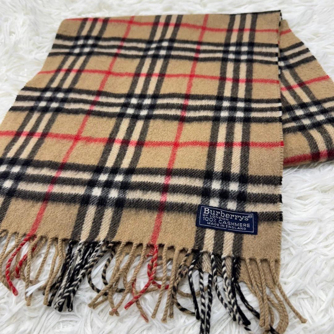 極美品✨バーバリーロンドン マフラー ノバチェック カシミヤ100% 英国製
