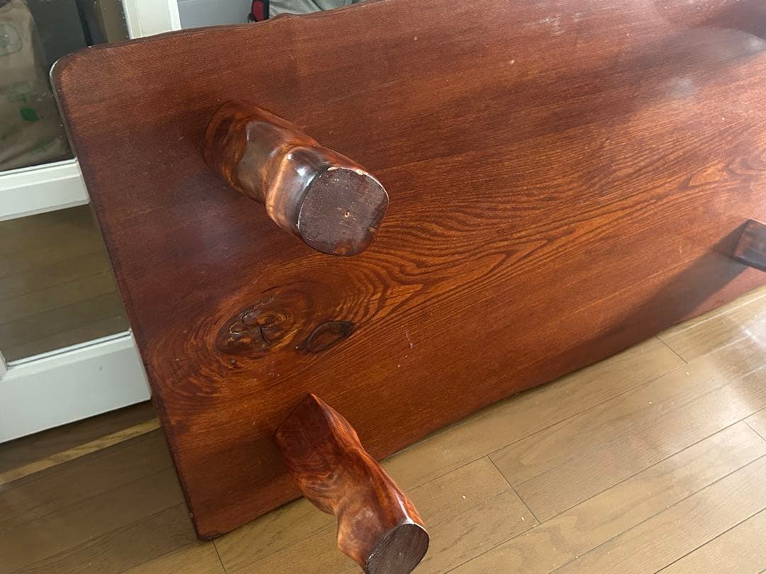 一枚板 無垢材の自然木目座卓 ダイニングテーブル