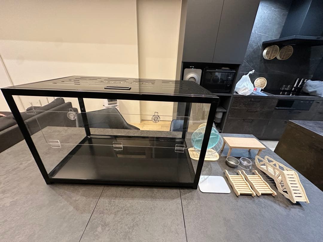 ハムスター育成セットまとめ売り（BUCATSTATE 80センチ ケージ黒）