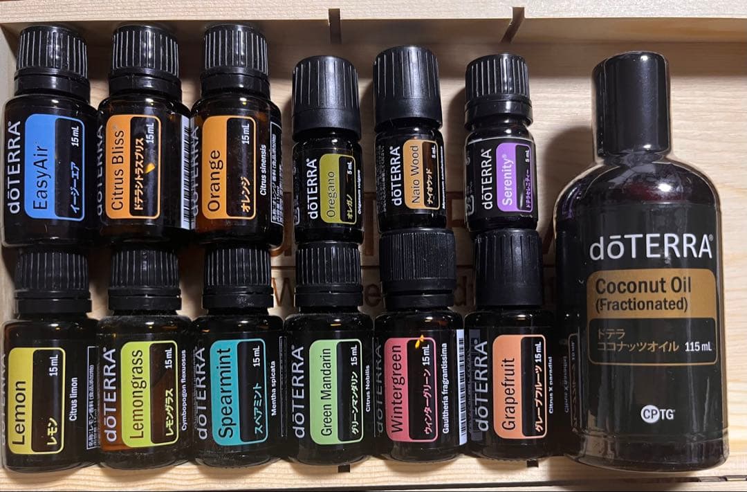 doTERRA ドテラ エッセンシャルオイル 木箱 ココナッツオイル まとめ売り
