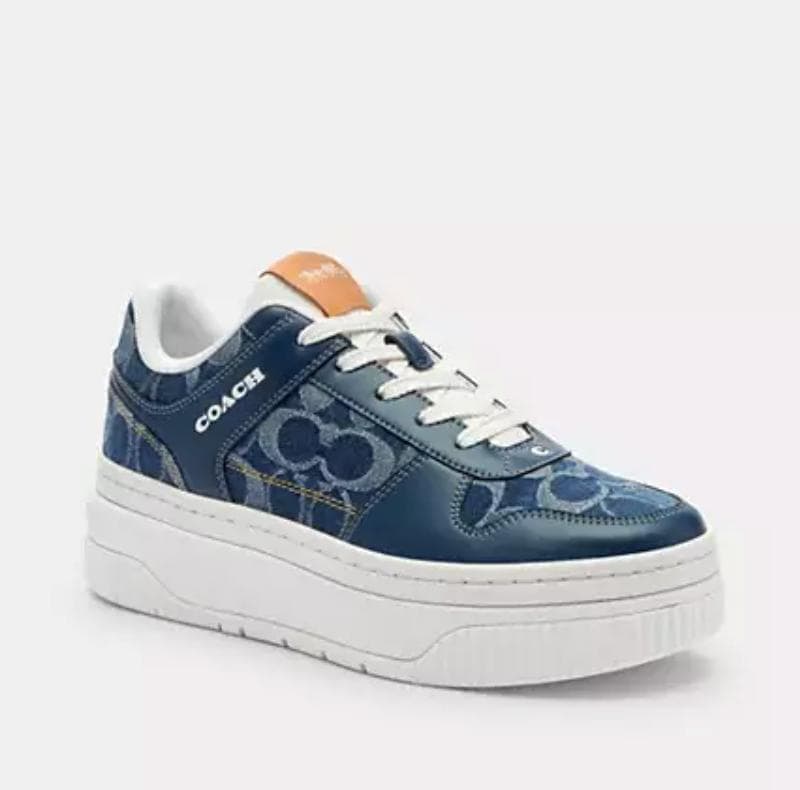 【新品】 COACH コーチ スニーカー スライダー 靴 24cm デニム