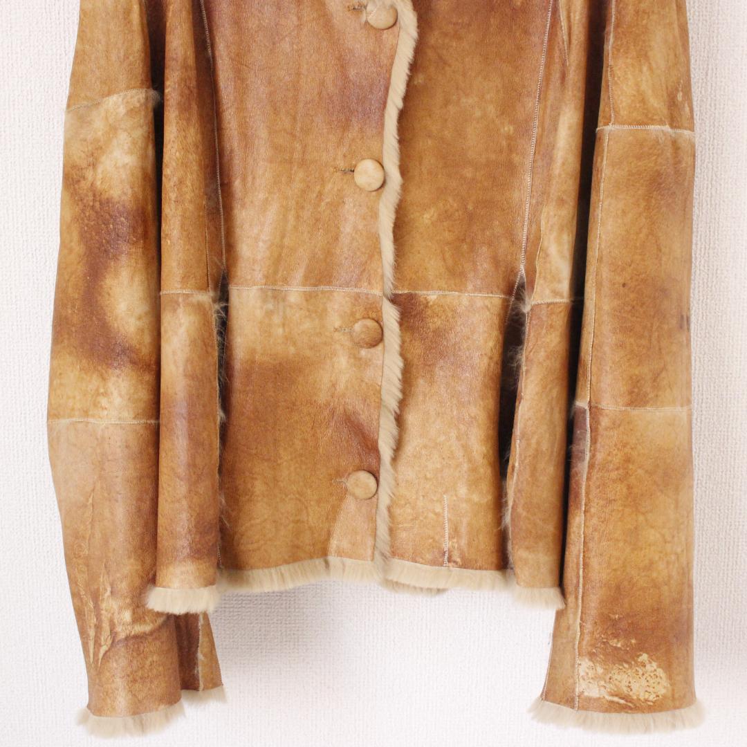 LANVIN ラビットファー レザージャケット M ベージュ