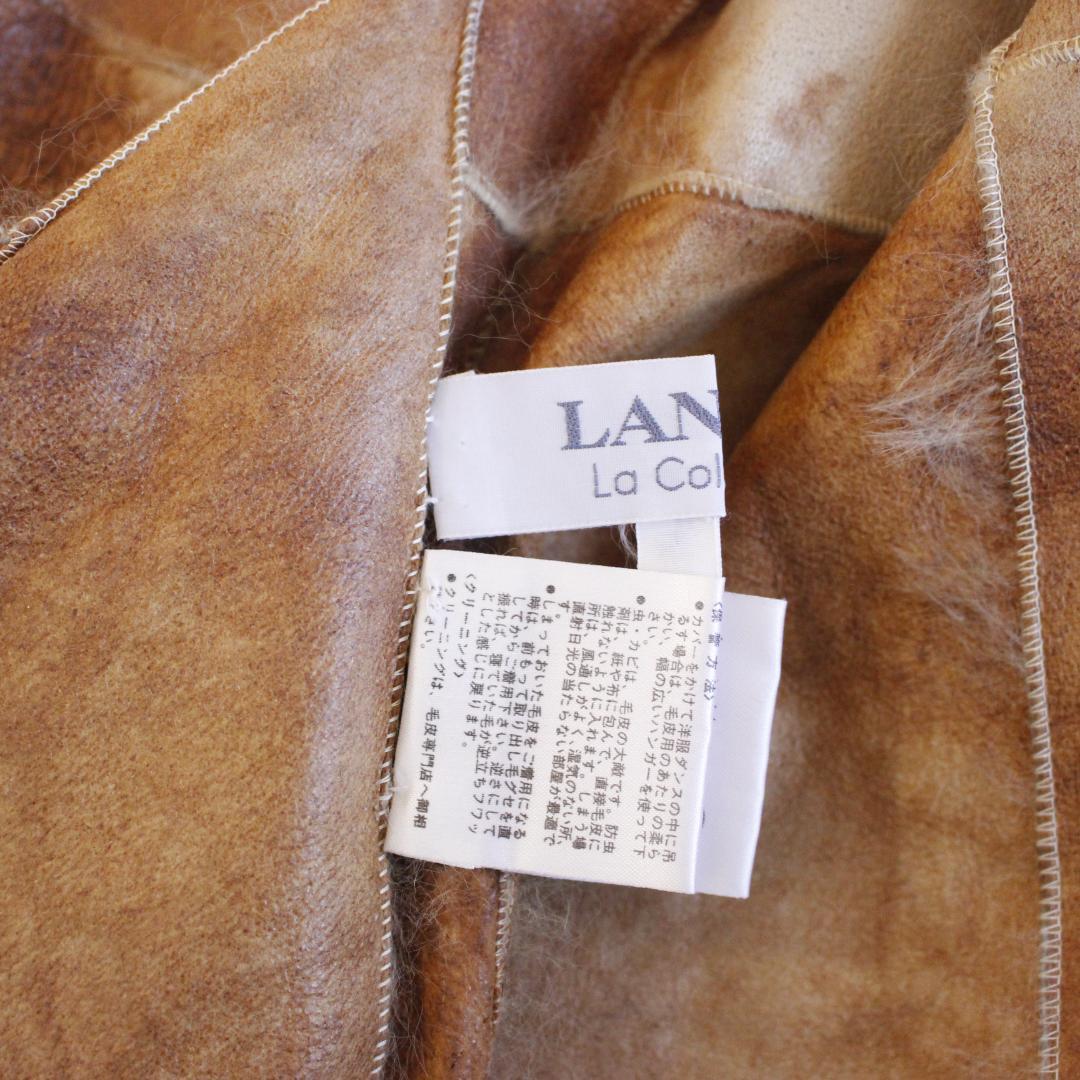 LANVIN ラビットファー レザージャケット M ベージュ