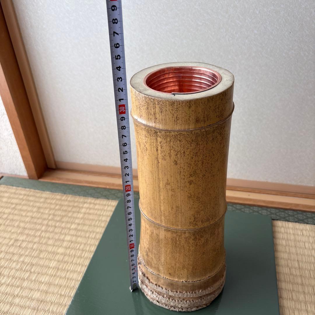 71 美品！根付　寸胴　華道具　一重切　竹製　水仙