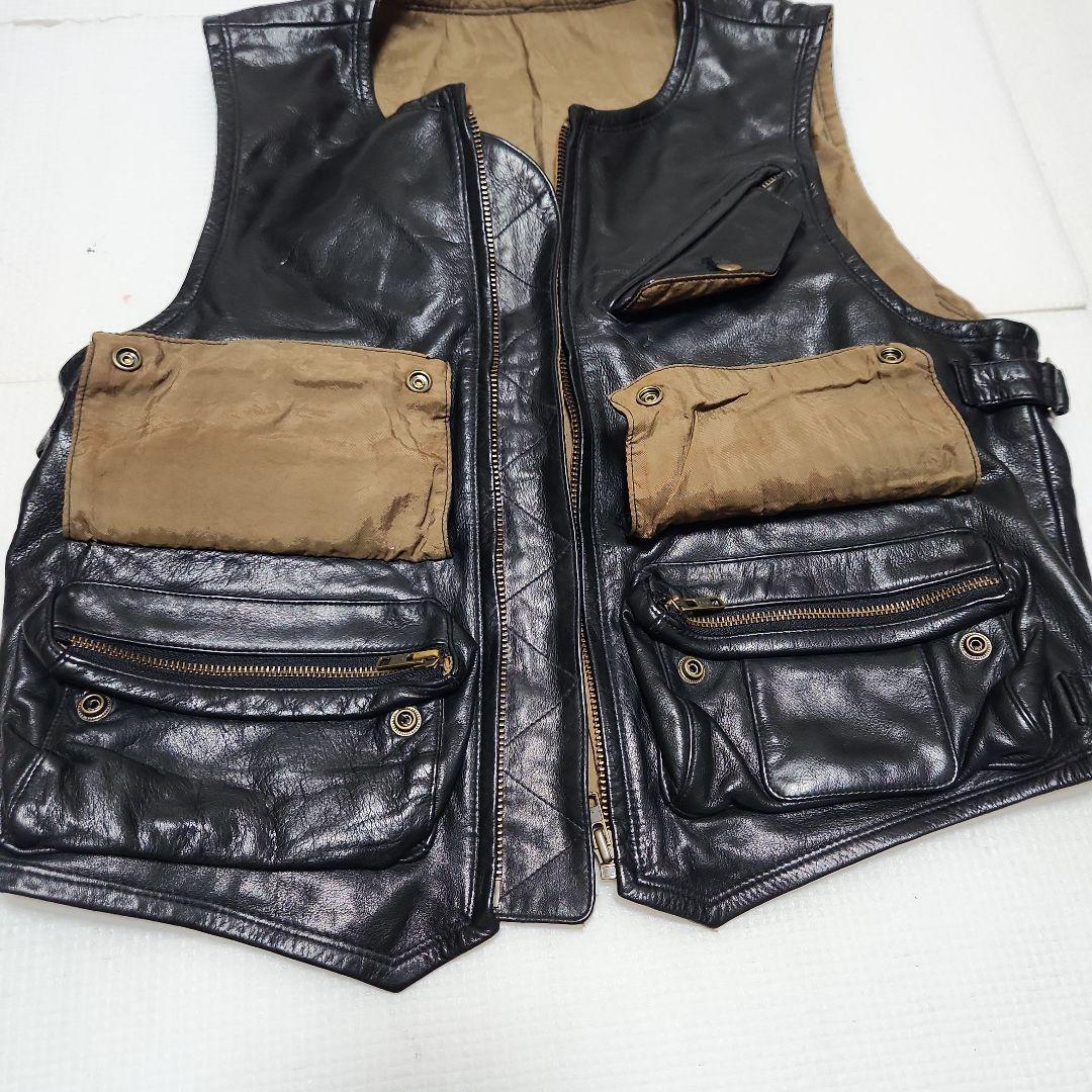 当時物 HAROLD'S GEAR レザーベスト V-1B22 ハロルズギア