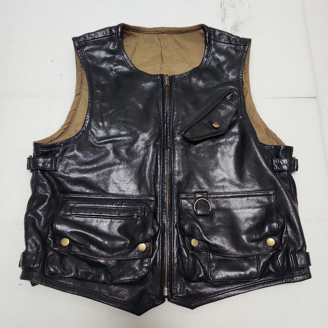 当時物 HAROLD'S GEAR レザーベスト V-1B22 ハロルズギア