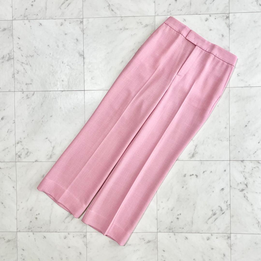 新品　ANAYI アナイ　ライトスラブフレアクロップドパンツ　ピンク　36