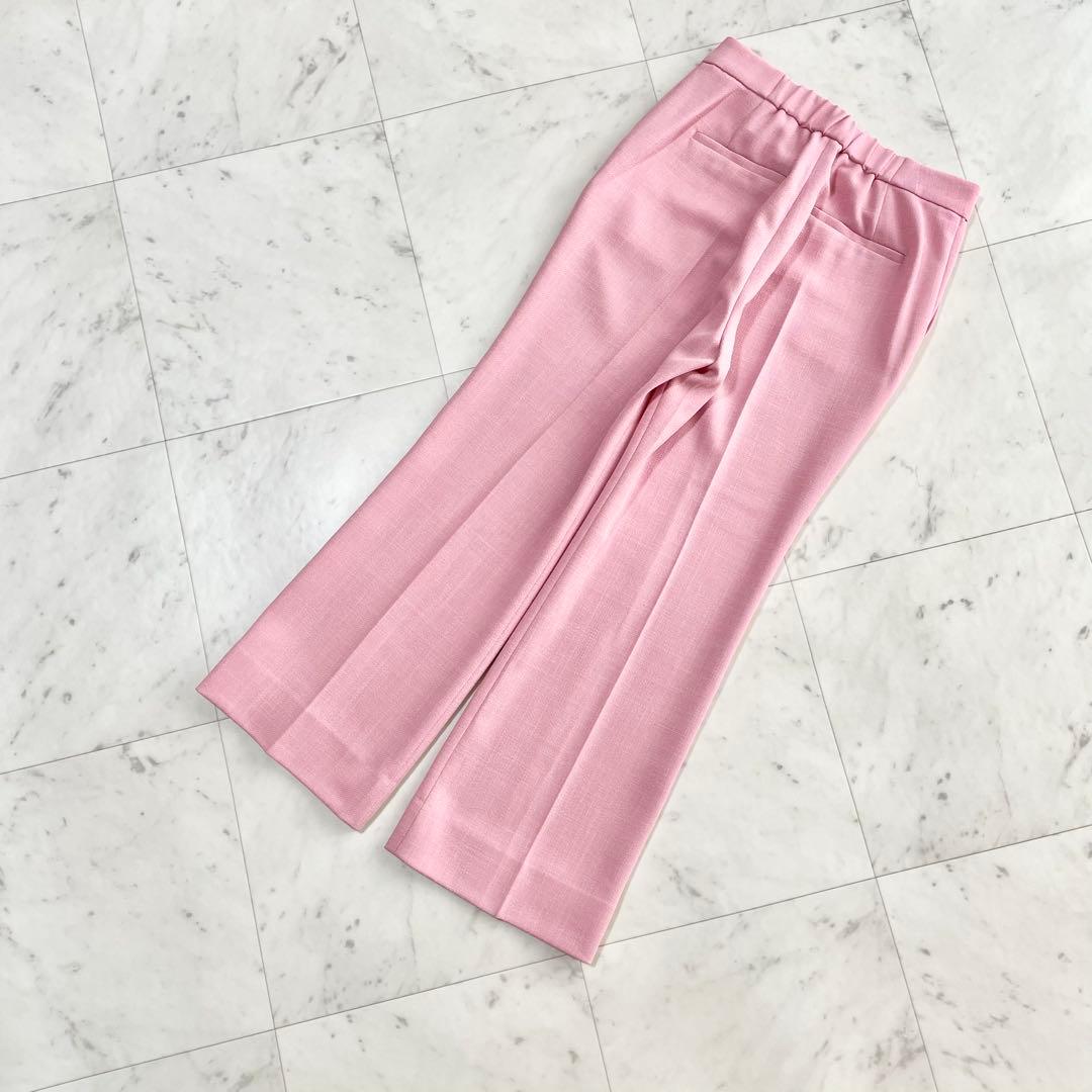 新品　ANAYI アナイ　ライトスラブフレアクロップドパンツ　ピンク　36